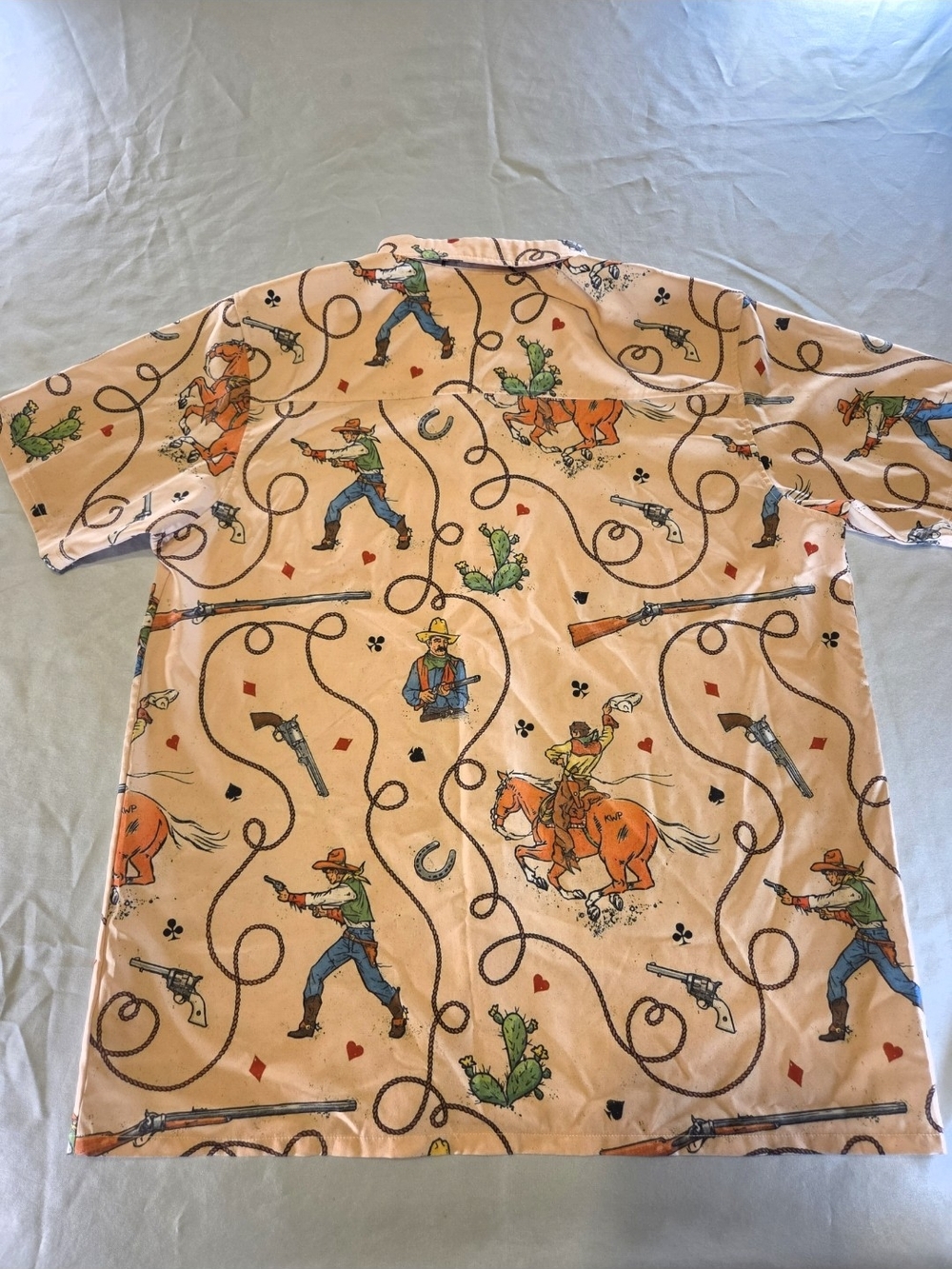 Kings Wild Threads Cowboy Western All Over Print Button Up Shirt Large Rodeo - Picture 10 of 10